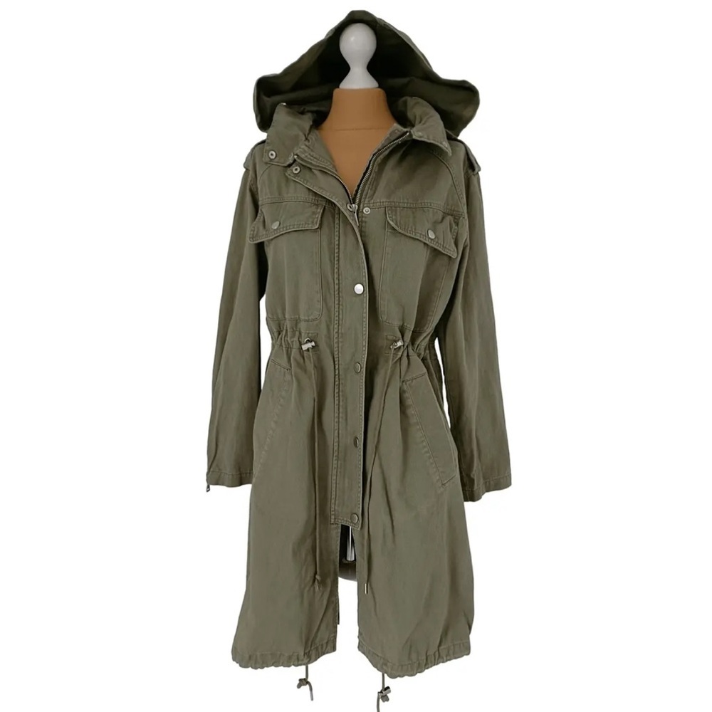 Y2K Seven for all Mankind Military Hooded Women Parka Coat size S